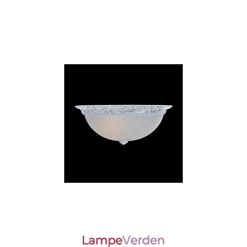White Flush Mount Light Glass Resin Carving European Classic
