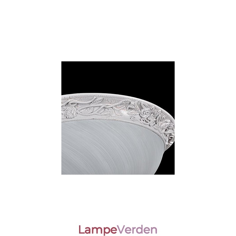 White Flush Mount Light Glass Resin Carving European Classic