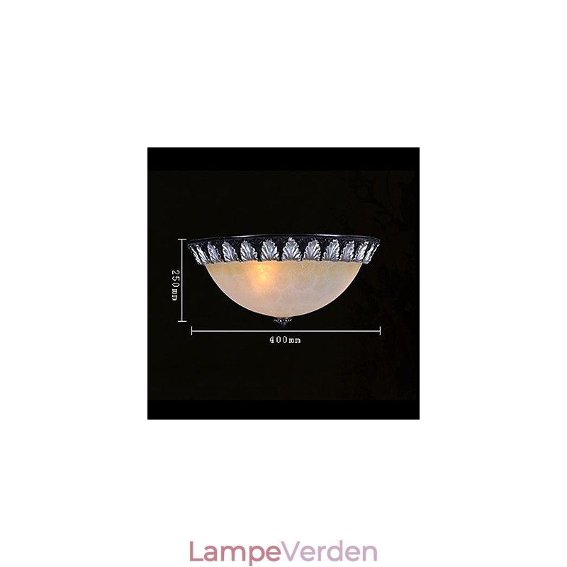 Flush Mount Light Pattern Glas Resin Silver Carving European Classic