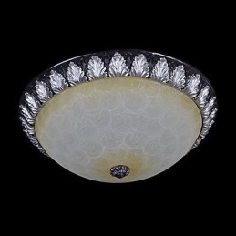 Flush Mount Light Pattern Glas Resin Silver Carving European Classic