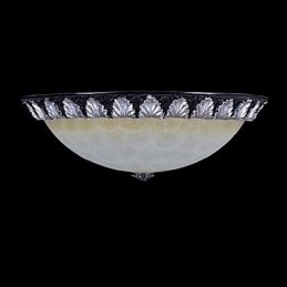 Flush Mount Light Pattern Glas Resin Silver Carving European Classic