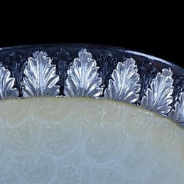 Flush Mount Light Pattern Glas Resin Silver Carving European Classic