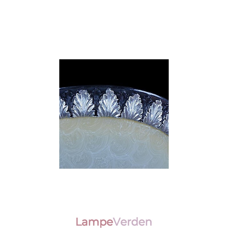 Flush Mount Light Pattern Glas Resin Silver Carving European Classic
