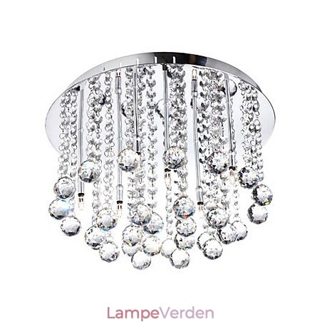 Moderne krystal semi-flush montering med 8 lys (G4 pære base) Moderne krystal semi-flush montering med 8 lys (G4 pære base)