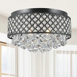 Traditionelt klassisk krystalmaleri Metal Flush Mount