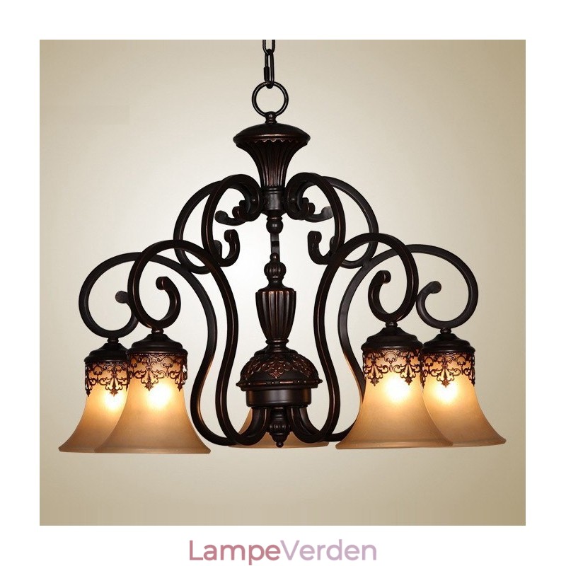 Vintage Country Island maleri Metal lysekrone Flush Mount