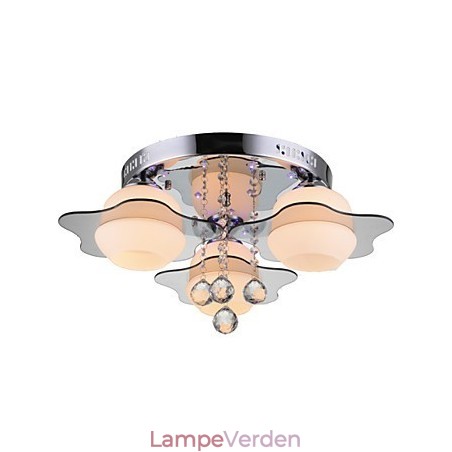 Fjernbetjening Flush Mount Modern Contemporary 3 lys med rød blå farve Fjernbetjening Flush Mount Modern Contemporary 3 lys med rød blå farve