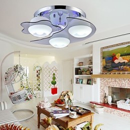 Flush Mount 3 lys moderne mode kontrakteret hvid rustfrit stål metal