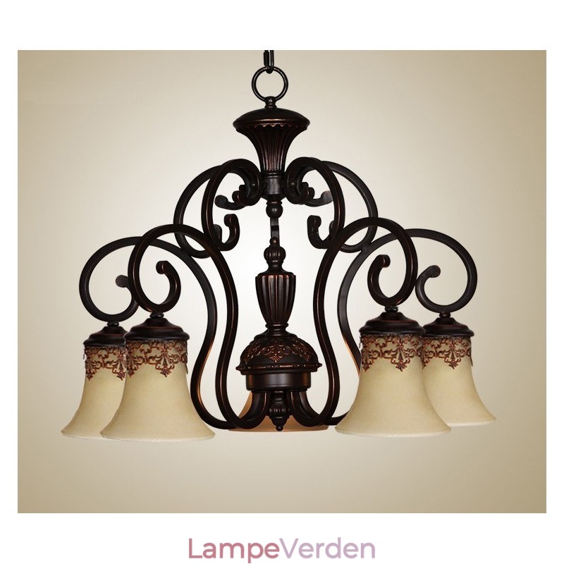 Vintage Country Island maleri Metal lysekrone Flush Mount