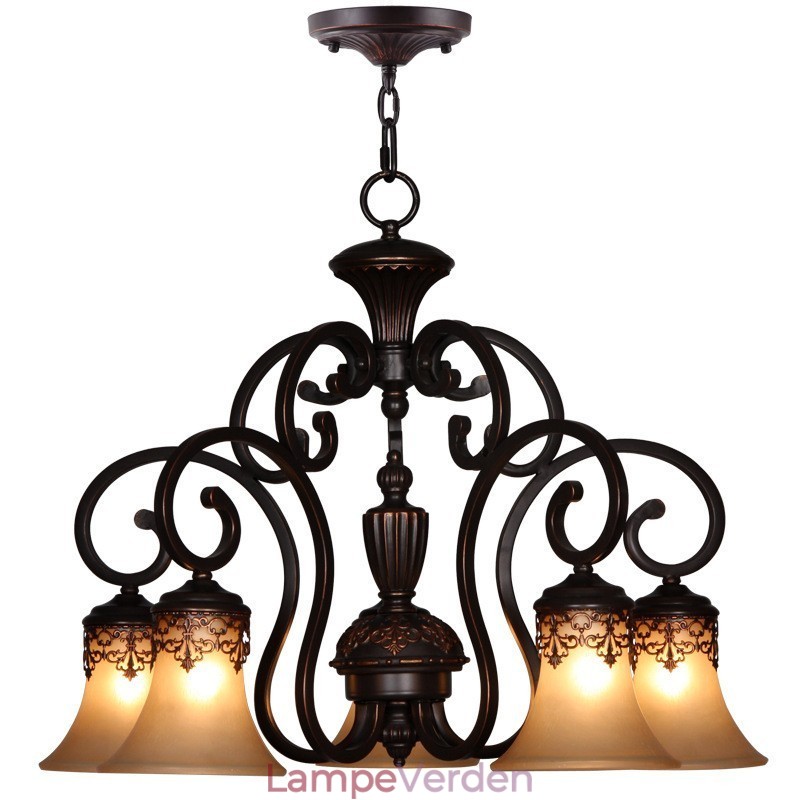 Vintage Country Island maleri Metal lysekrone Flush Mount