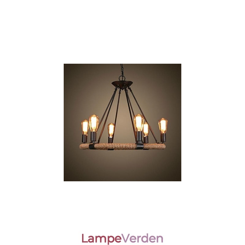 Traditionel klassisk rustik Lodge Retro Country Vintage maleri Metal Pendel Light
