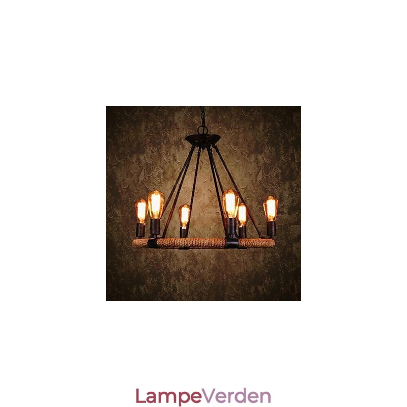 Traditionel klassisk rustik Lodge Retro Country Vintage maleri Metal Pendel Light