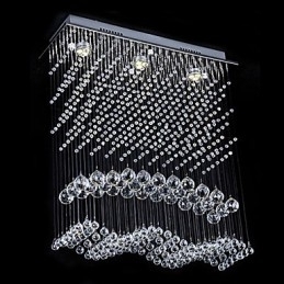 Moderne moderne krystal galvaniseret lysekrone Flush Mount