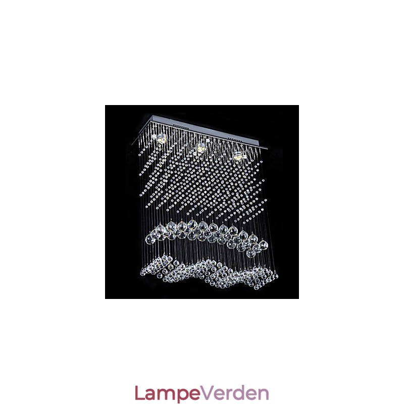 Moderne moderne krystal galvaniseret lysekrone Flush Mount
