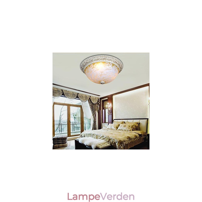 Hvid Flush Mount lysmønster glasharpiks guldudskæring europæisk klassiker