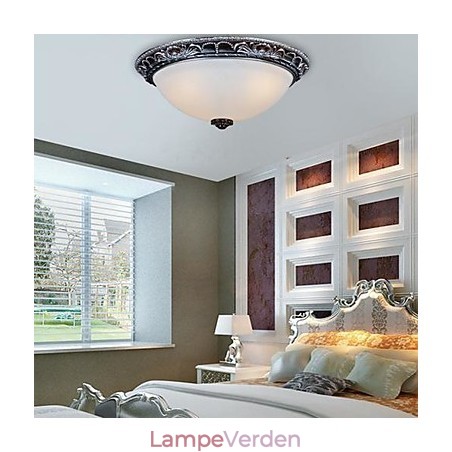 Flush Mount Light Glas Resin Sølv Carving Retro European Classic Flush Mount Light Glas Resin Sølv Carving Retro European Classic