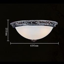 Flush Mount Light Glas Resin Sølv Carving Retro European Classic
