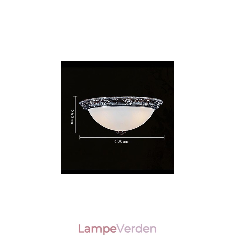 Flush Mount Light Glas Resin Sølv Carving Retro European Classic