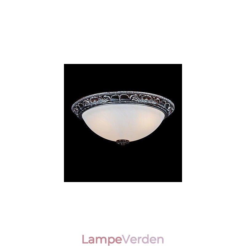 Flush Mount Light Glas Resin Sølv Carving Retro European Classic
