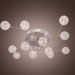 G4 12 lys Iron Flush Mount Light med aluminiumsskærme