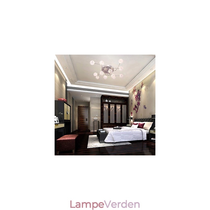 G4 12 lys Iron Flush Mount Light med aluminiumsskærme