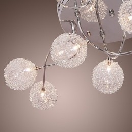 G4 12 lys Iron Flush Mount Light med aluminiumsskærme