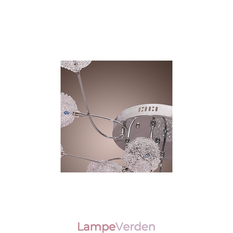 G4 12 lys Iron Flush Mount Light med aluminiumsskærme