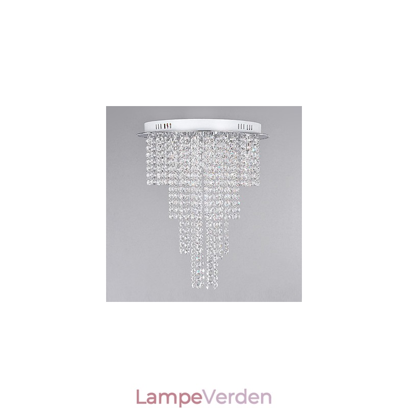 Crystal Flush Mount 8 Light Contemporary Metal galvanisering