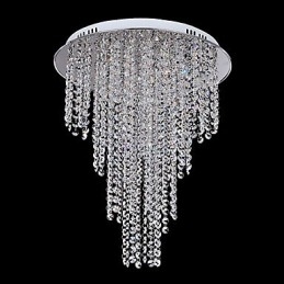 Crystal Flush Mount 8 Light Contemporary Metal galvanisering
