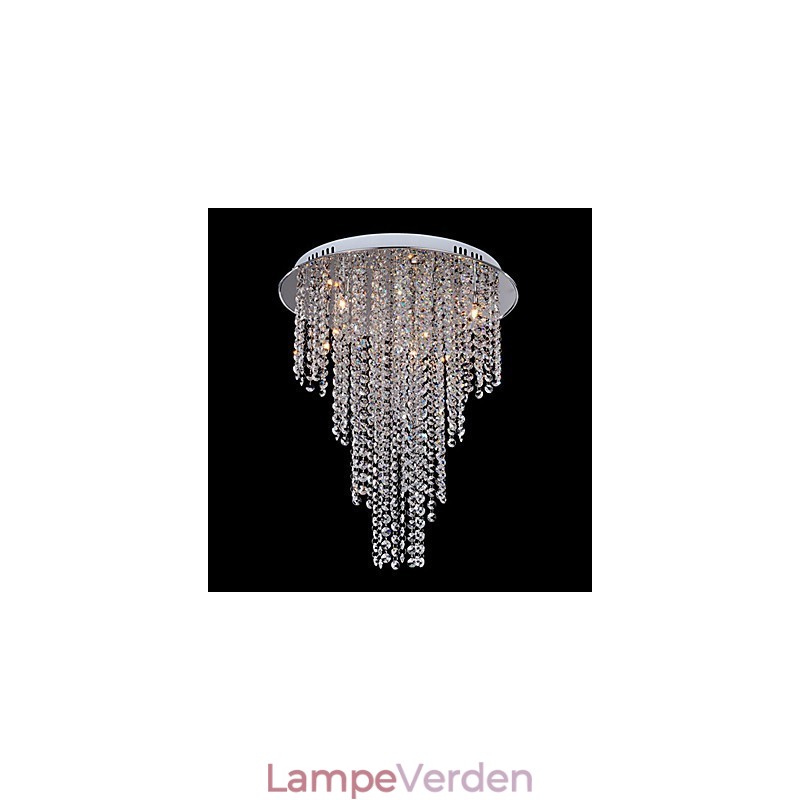 Crystal Flush Mount 8 Light Contemporary Metal galvanisering