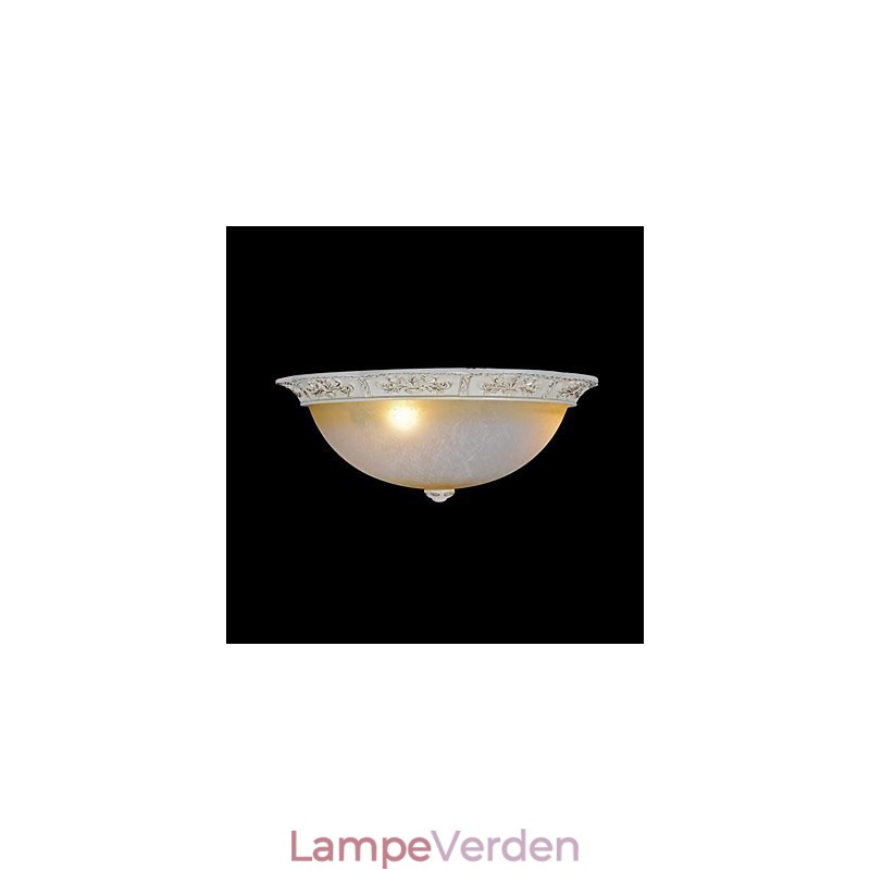 Hvid Flush Mount Lys Gul Hvid Glas Harpiks mønster Carving European Classic