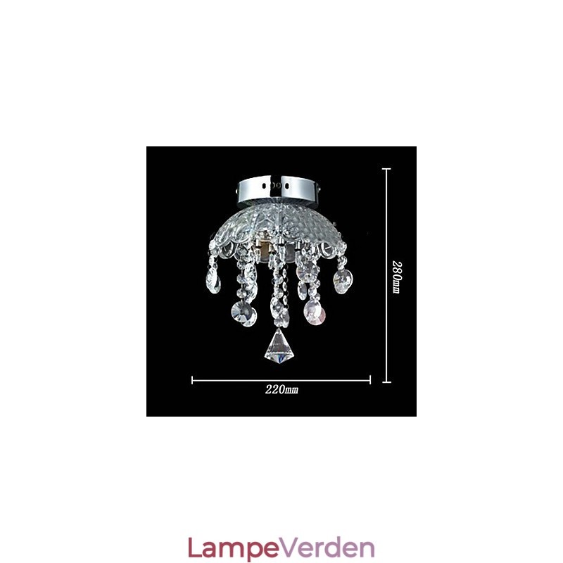 Krystal Semi Flush Mount med 3 lys