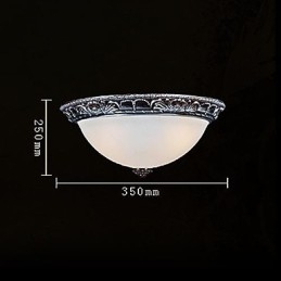 Flush Mount Light Glas Resin Sølv Carving Retro European Classic