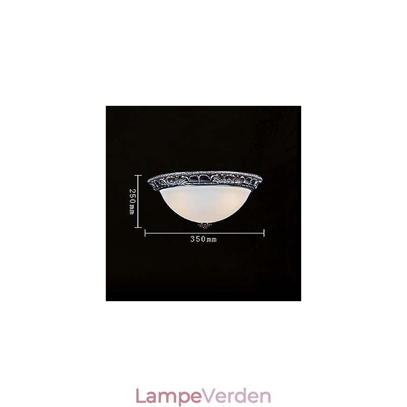 Flush Mount Light Glas Resin Sølv Carving Retro European Classic