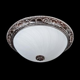 Flush Mount Light Glas Resin Sølv Carving Retro European Classic