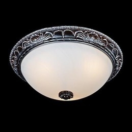 Flush Mount Light Glas Resin Sølv Carving Retro European Classic