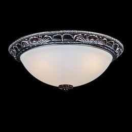 Flush Mount Light Glas Resin Sølv Carving Retro European Classic