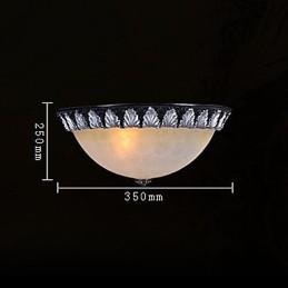 Flush Mount Light Pattern Glas Resin Silver Carving European Classic