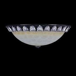 Flush Mount Light Pattern Glas Resin Silver Carving European Classic