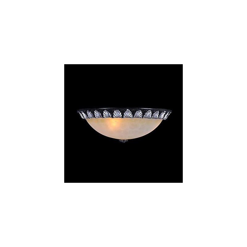 Flush Mount Light Pattern Glas Resin Silver Carving European Classic