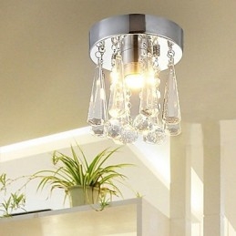 Moderne Crystal 1 Lights Flush Mount i kroneform