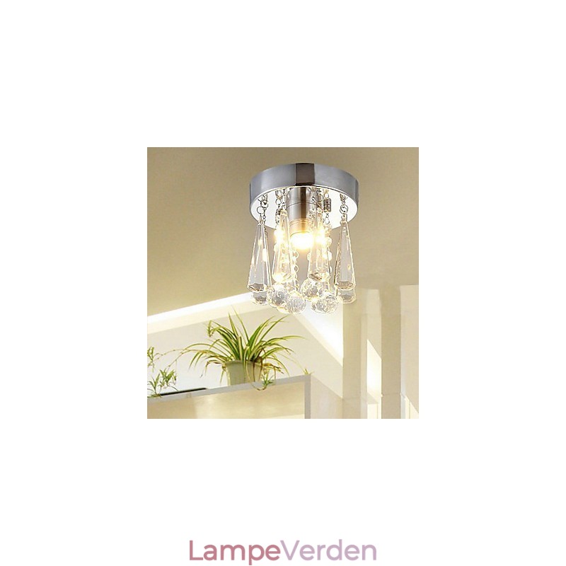 Moderne Crystal 1 Lights Flush Mount i kroneform