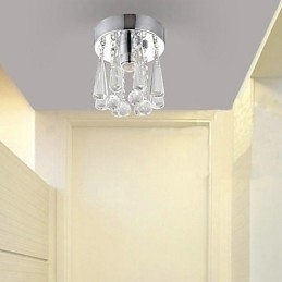 Moderne Crystal 1 Lights Flush Mount i kroneform