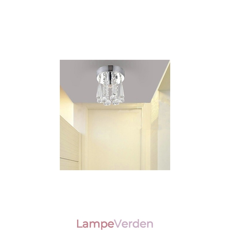 Moderne Crystal 1 Lights Flush Mount i kroneform
