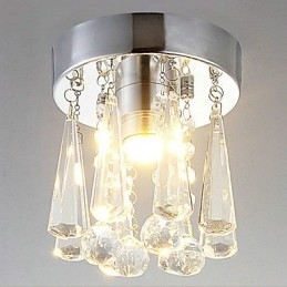 Moderne Crystal 1 Lights Flush Mount i kroneform