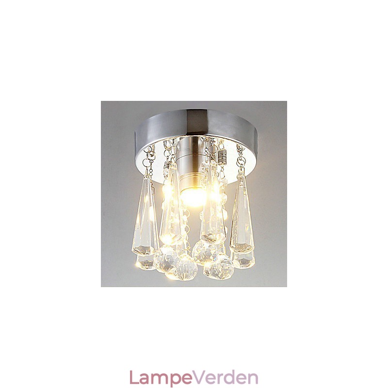 Moderne Crystal 1 Lights Flush Mount i kroneform