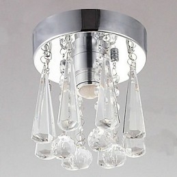 Moderne Crystal 1 Lights Flush Mount i kroneform
