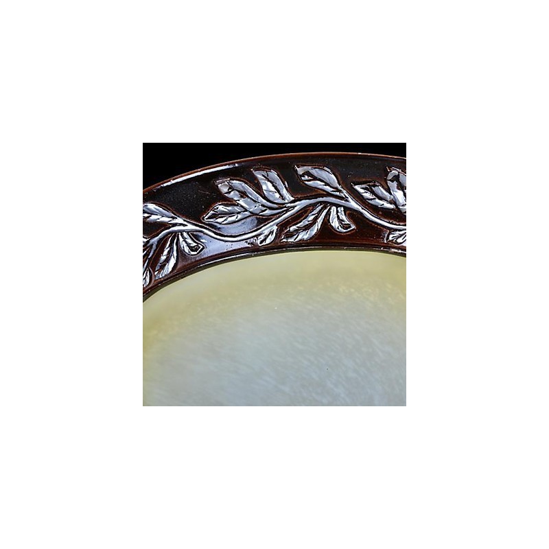 Flush Mount Light White Yellow Glas Resin Silver Carving European Classic