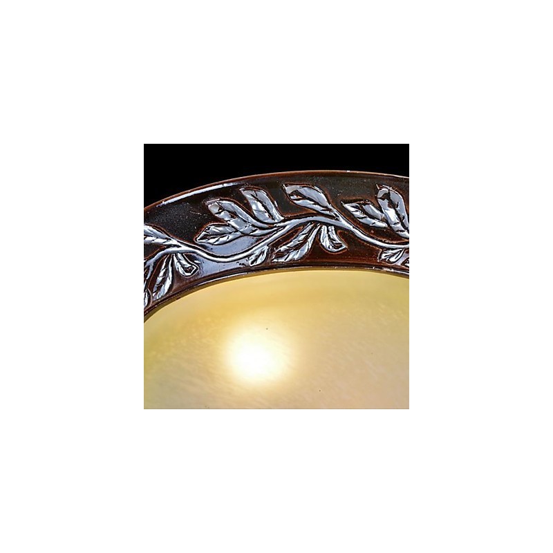 Flush Mount Light White Yellow Glas Resin Silver Carving European Classic