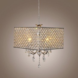 Moderne moderne tromme krystal maleri metal lysekrone